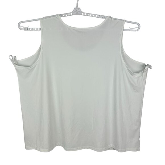 Catherines Size 4X Womens White Tank Top 95% Polyester 5% Spandex - Picture 2 of 6